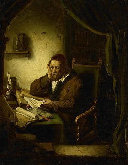 George Gillis Haanen Old Man in his Study France oil painting art